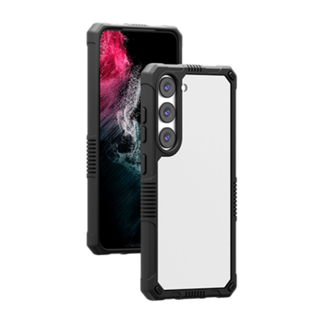 Levelo Clara Hybrid Clear Case For Samsung S23 Plus, Black