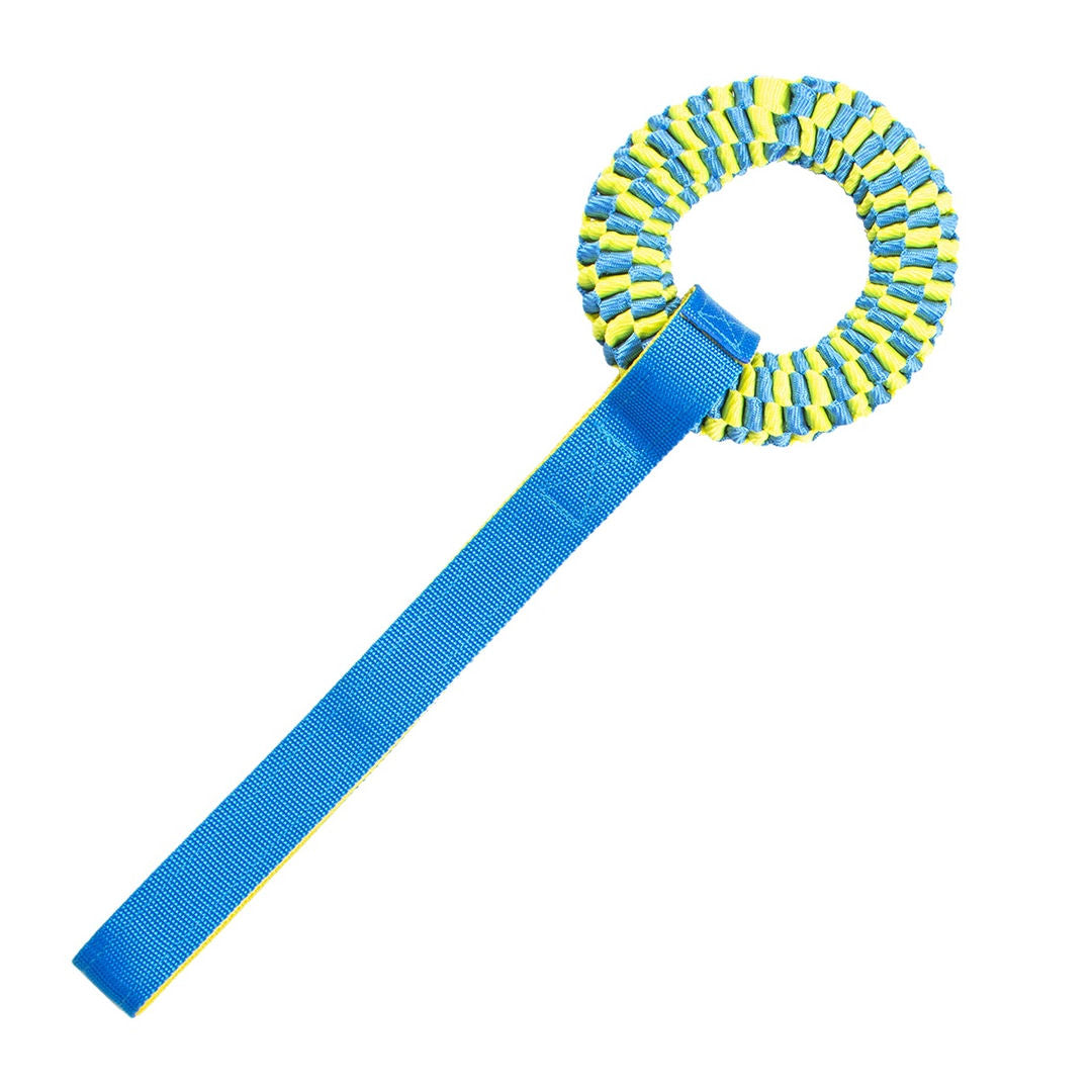 Duvo+ Supa' Nylon Tug Hoop For Dogs, 50x15cm, Blue/Yellow