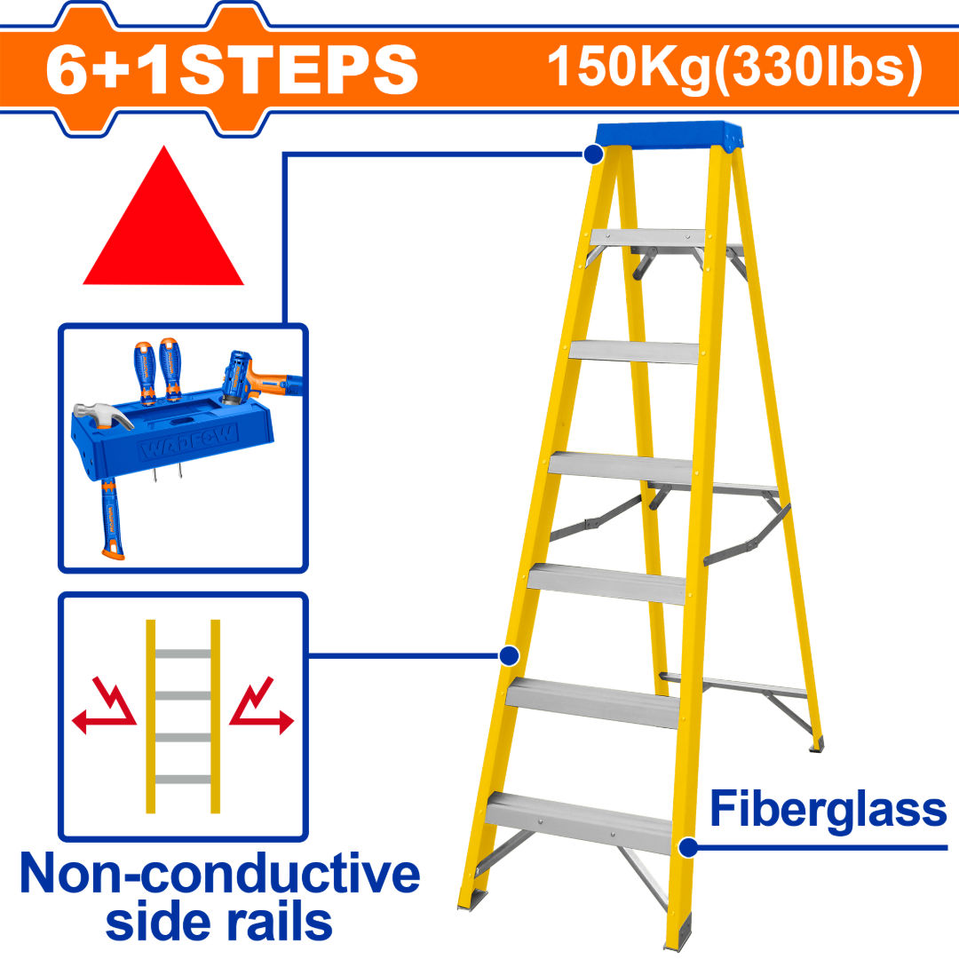 WADFOW Single-Side Fiberglass Ladder
