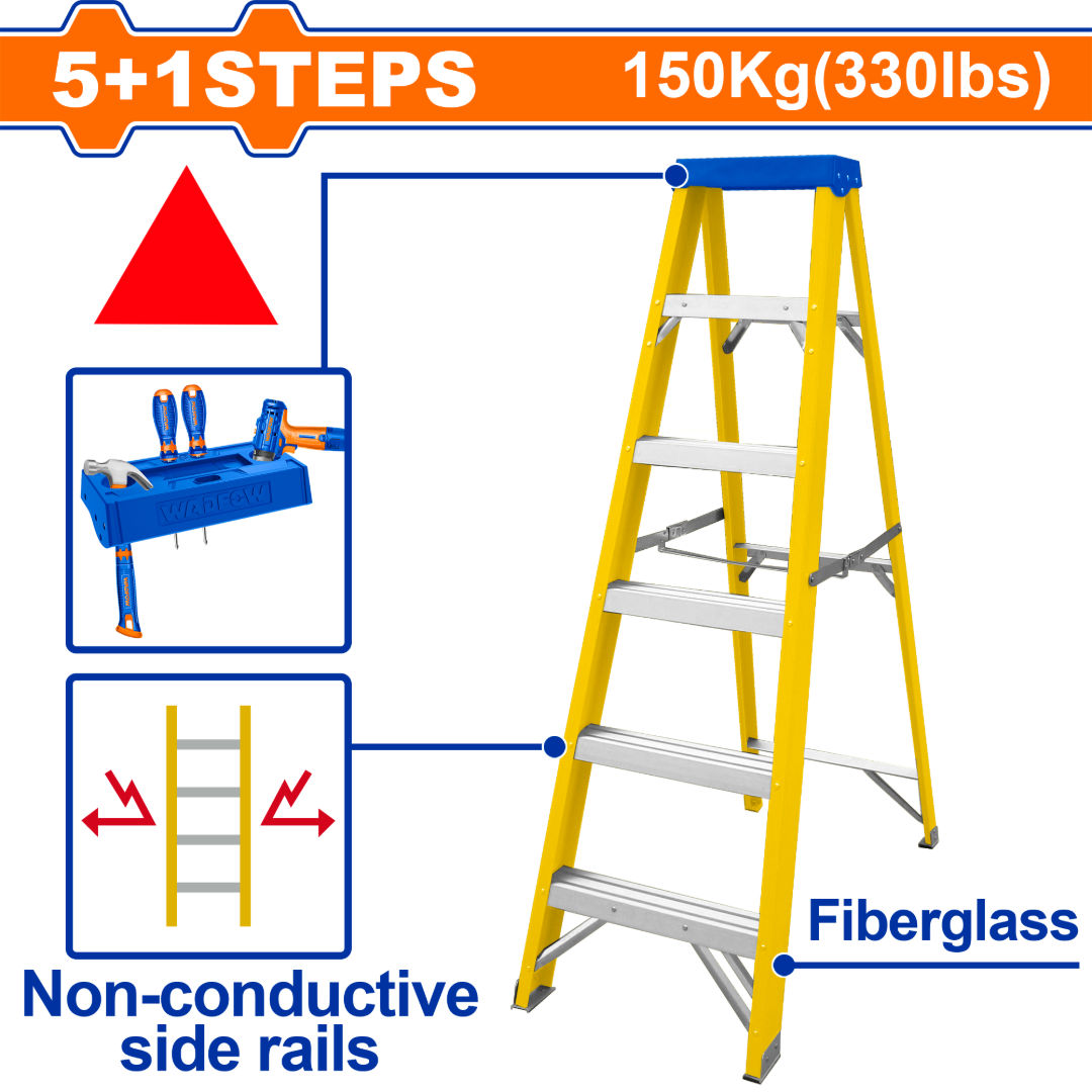 WADFOW Single-Side Fiberglass Ladder