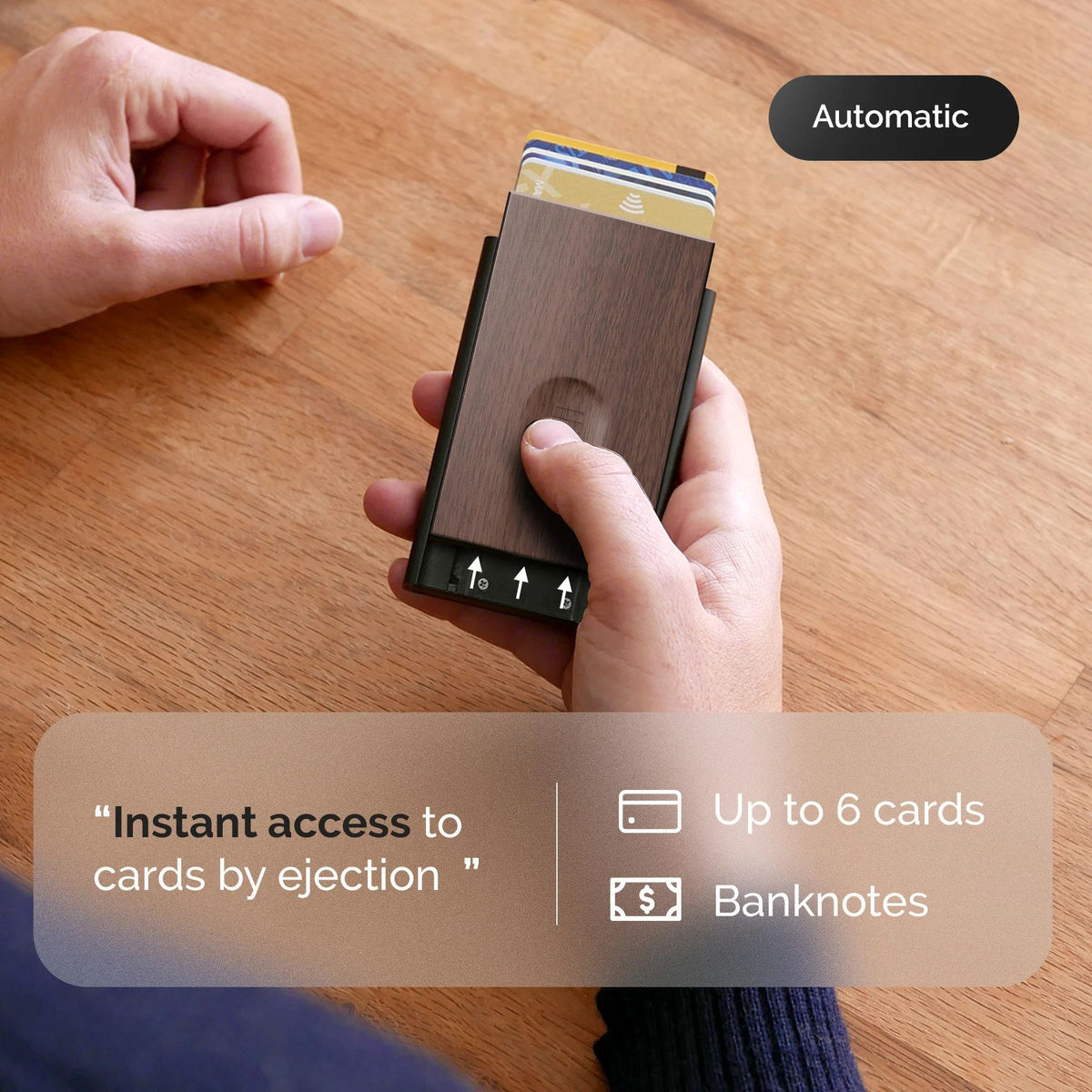 Ogon Automatic Slider Card Holder, Sequoia Effect