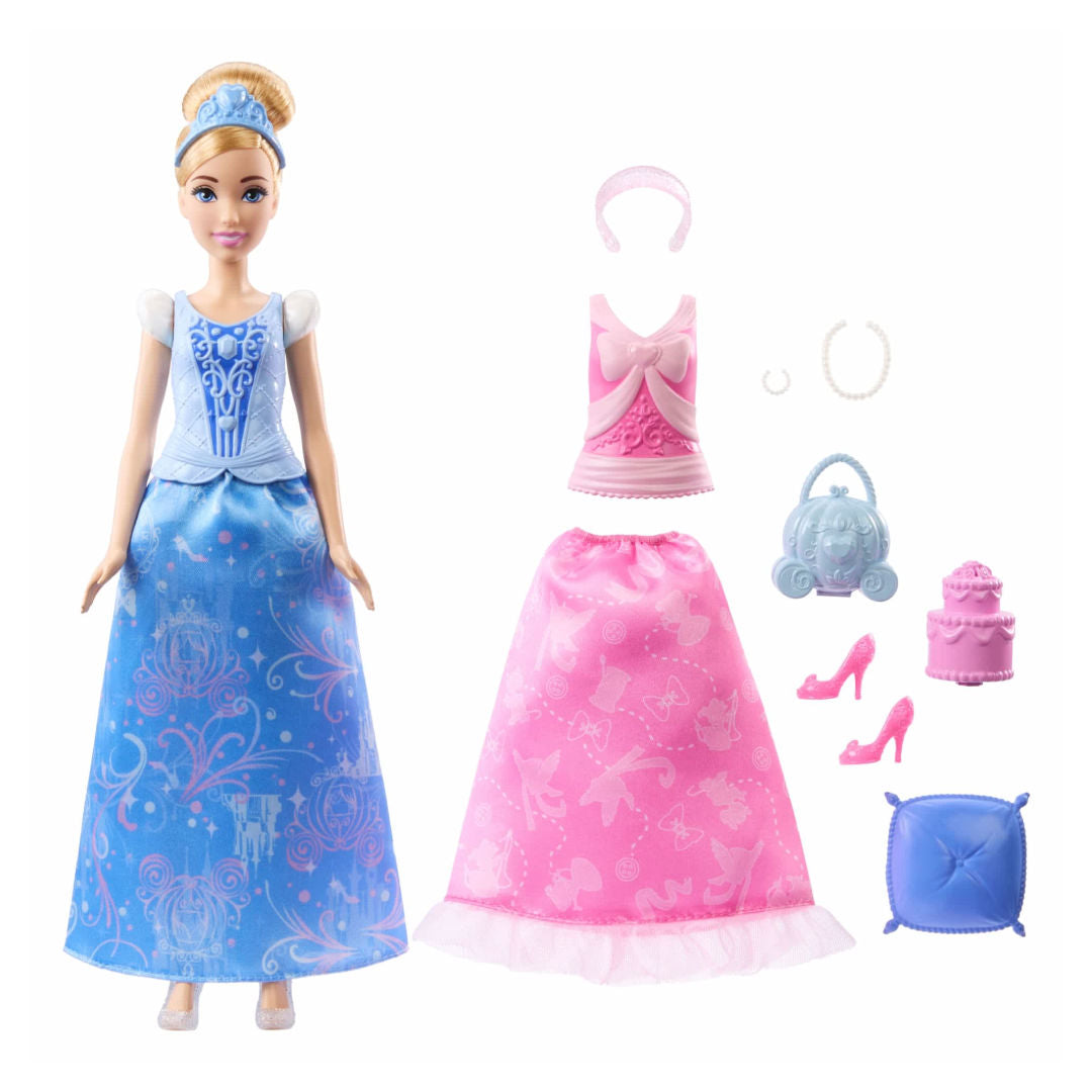 Disney Princess 2-in-1 Stories Cinderella Fashion Doll and Accessories
