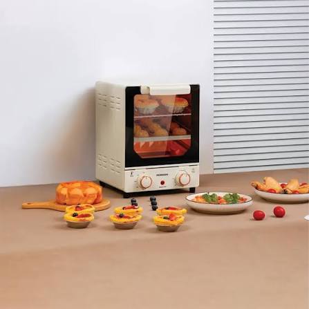 Porodo Vertical Design Temp Glass Mini Oven Bake,Grill & Toast-White