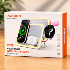 Porodo Multi-Device Wireless Charger Mirror With Light LFS108