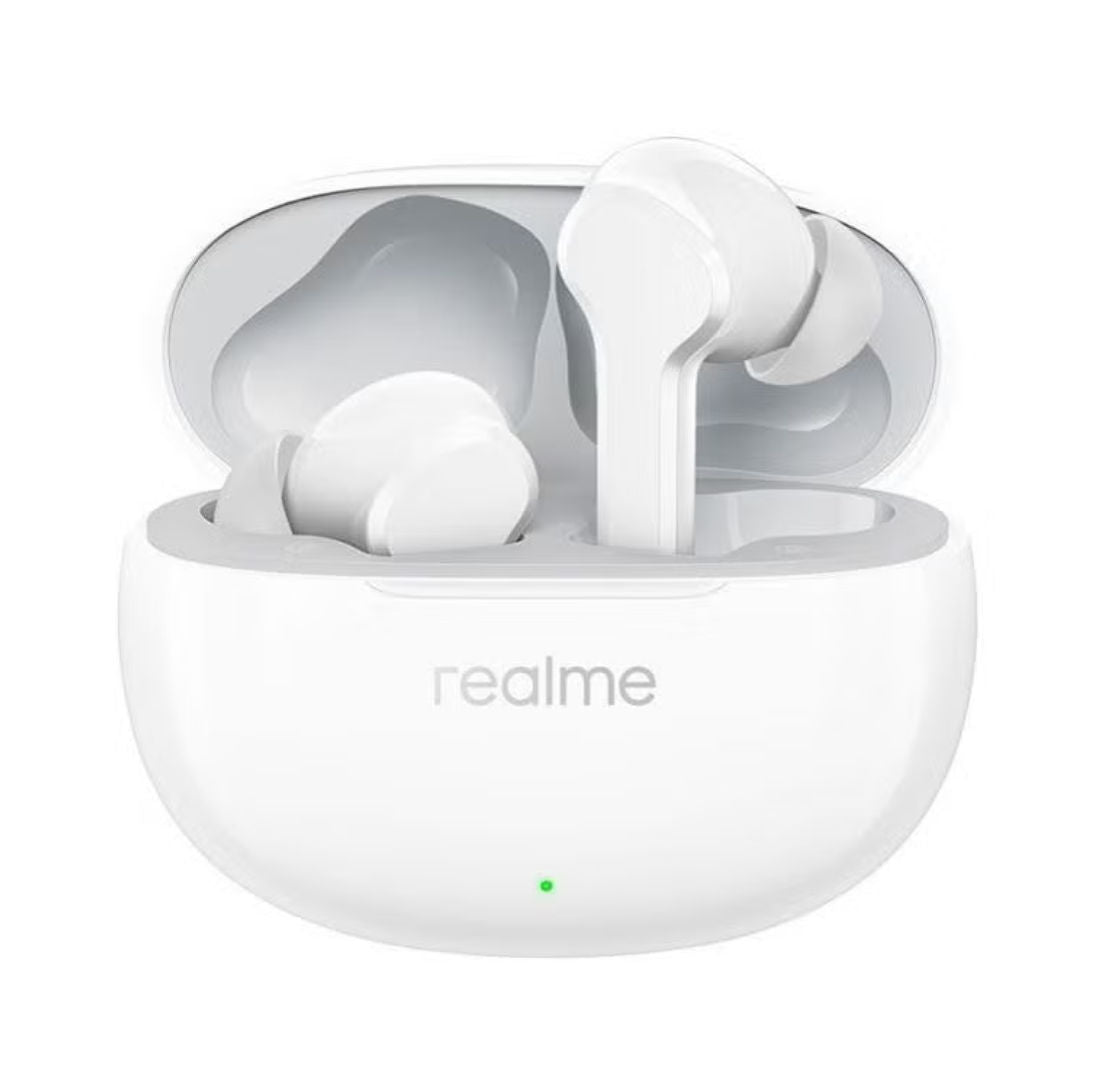 Realme T100 Buds True Wireless Earbuds with AI Environmental Noise Cancellation, White