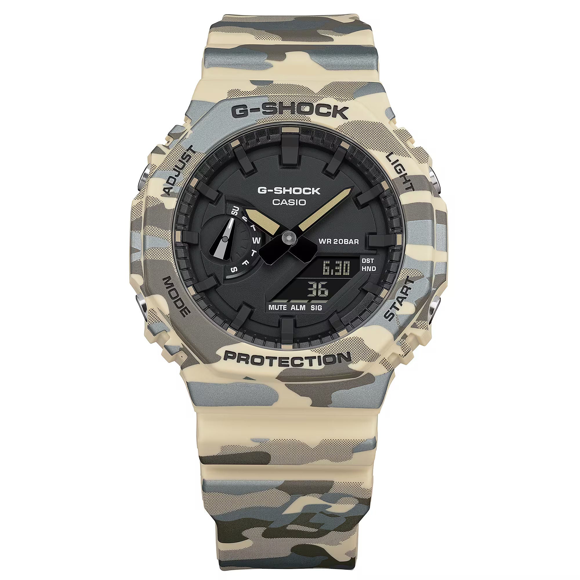 Casio G-SHOCK Analog-Digital 2100 Series Camouflage Bio-Based Resin Shock Resistant Watch