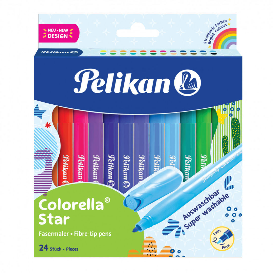 Pelikan Colorella Star Fiber Tip Pen, 24-Pieces, 822312