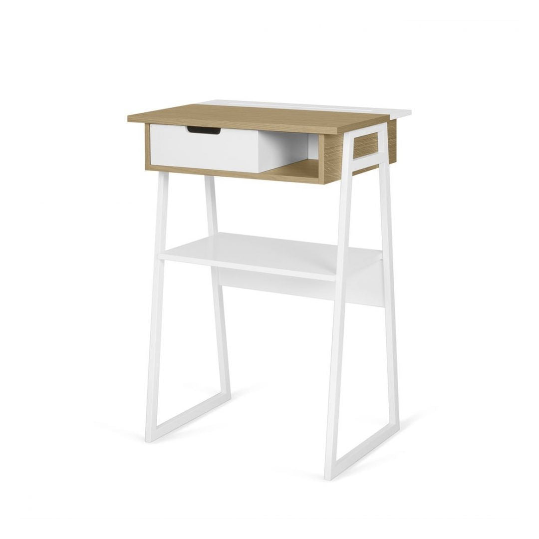 Space Desk Oak, White