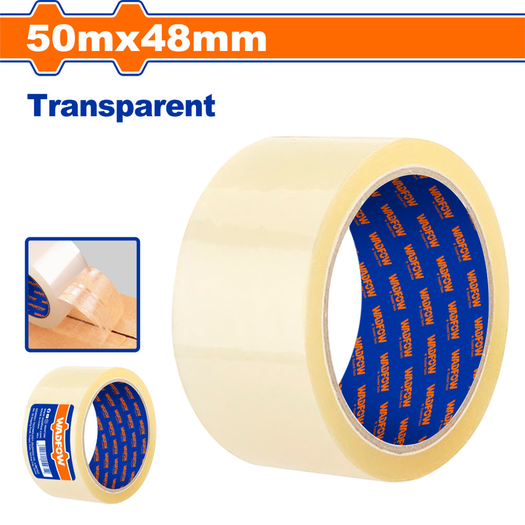 WADFOW Transparent Packing Tape, BOPP, 48 mm Width, 0.045 mm Thick