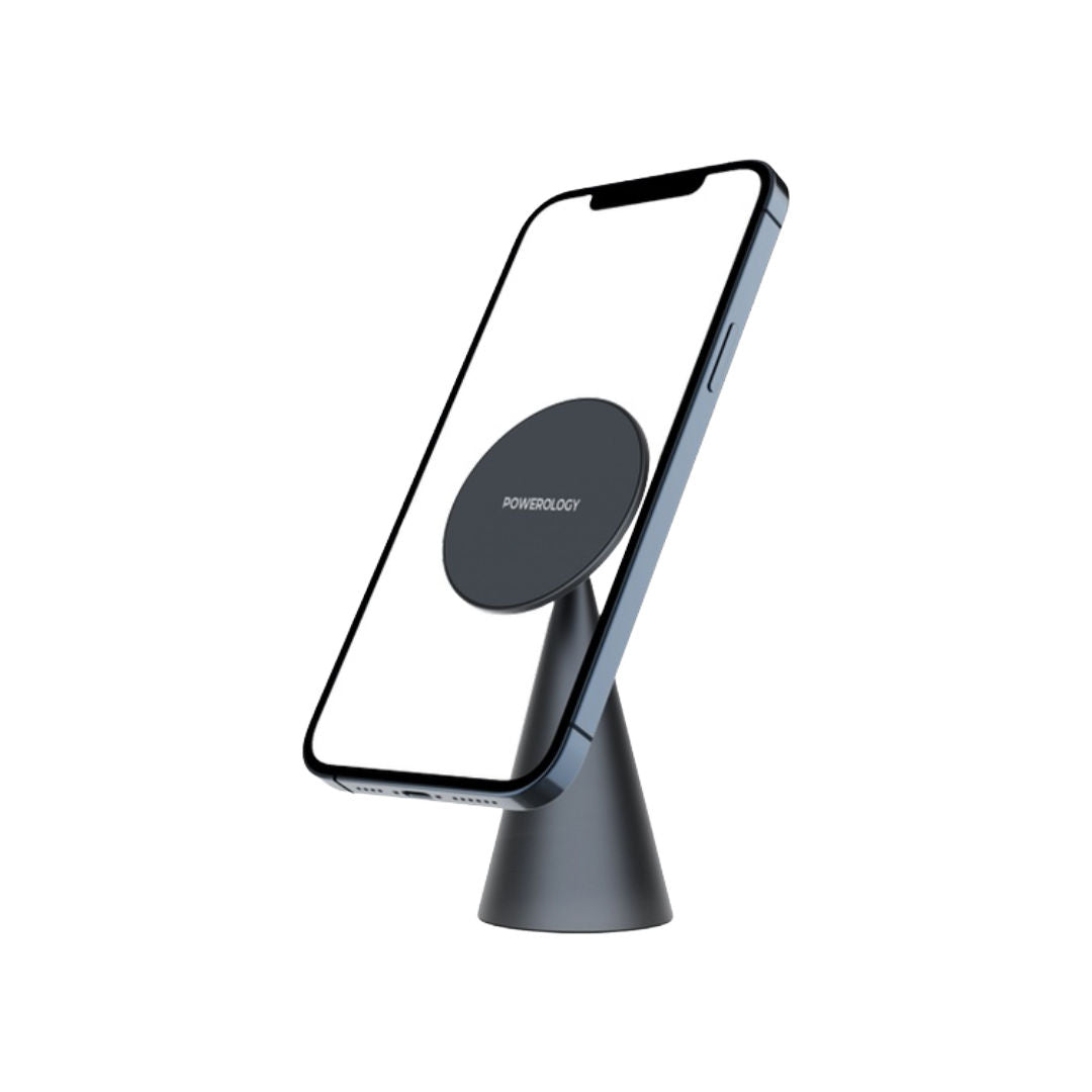 Powerology Desktop Conical Magsafe Phone Holder with 17*N5 Magnets, Dark Gray