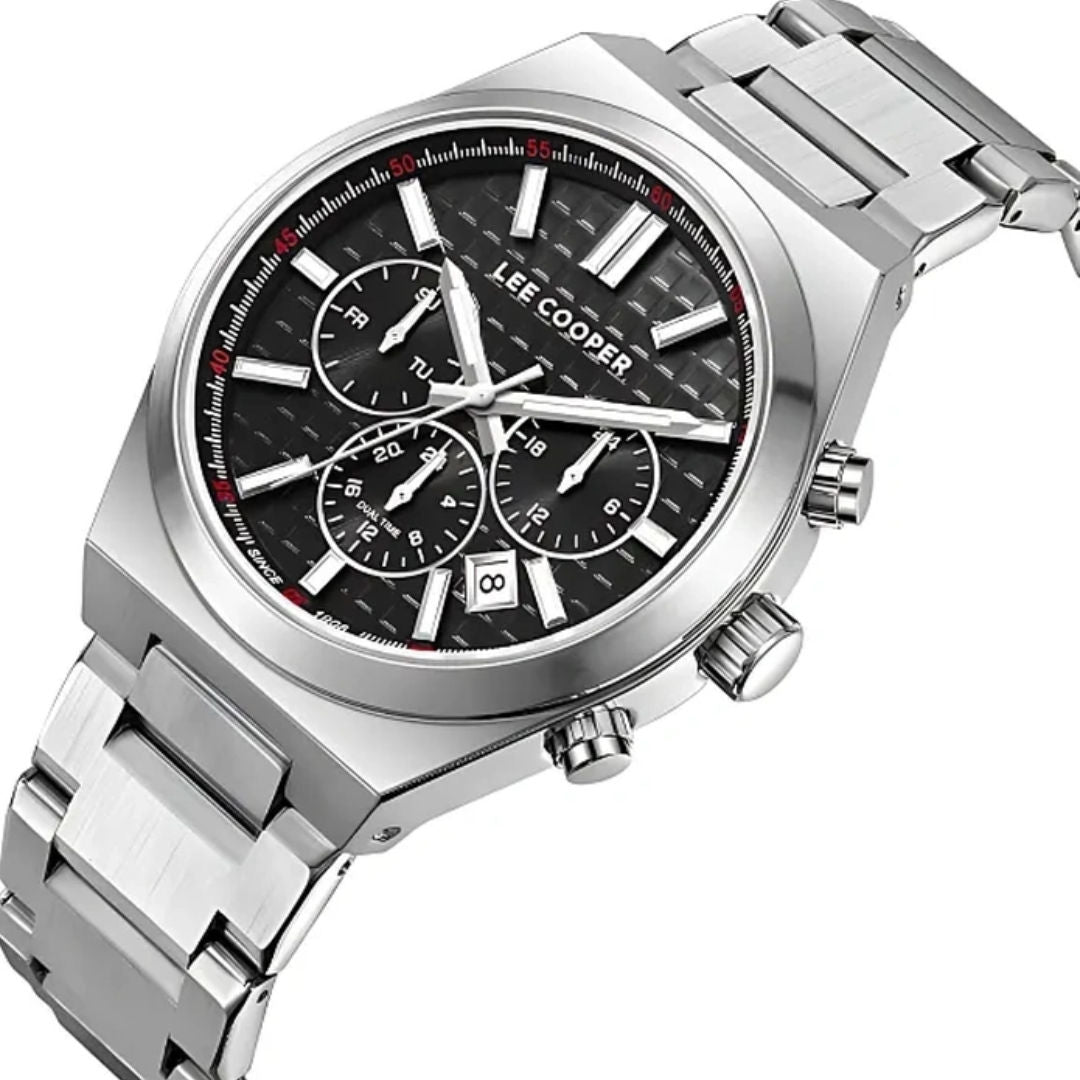 Lee Cooper Men Multi Function Black Dial Watch, LC08084.350