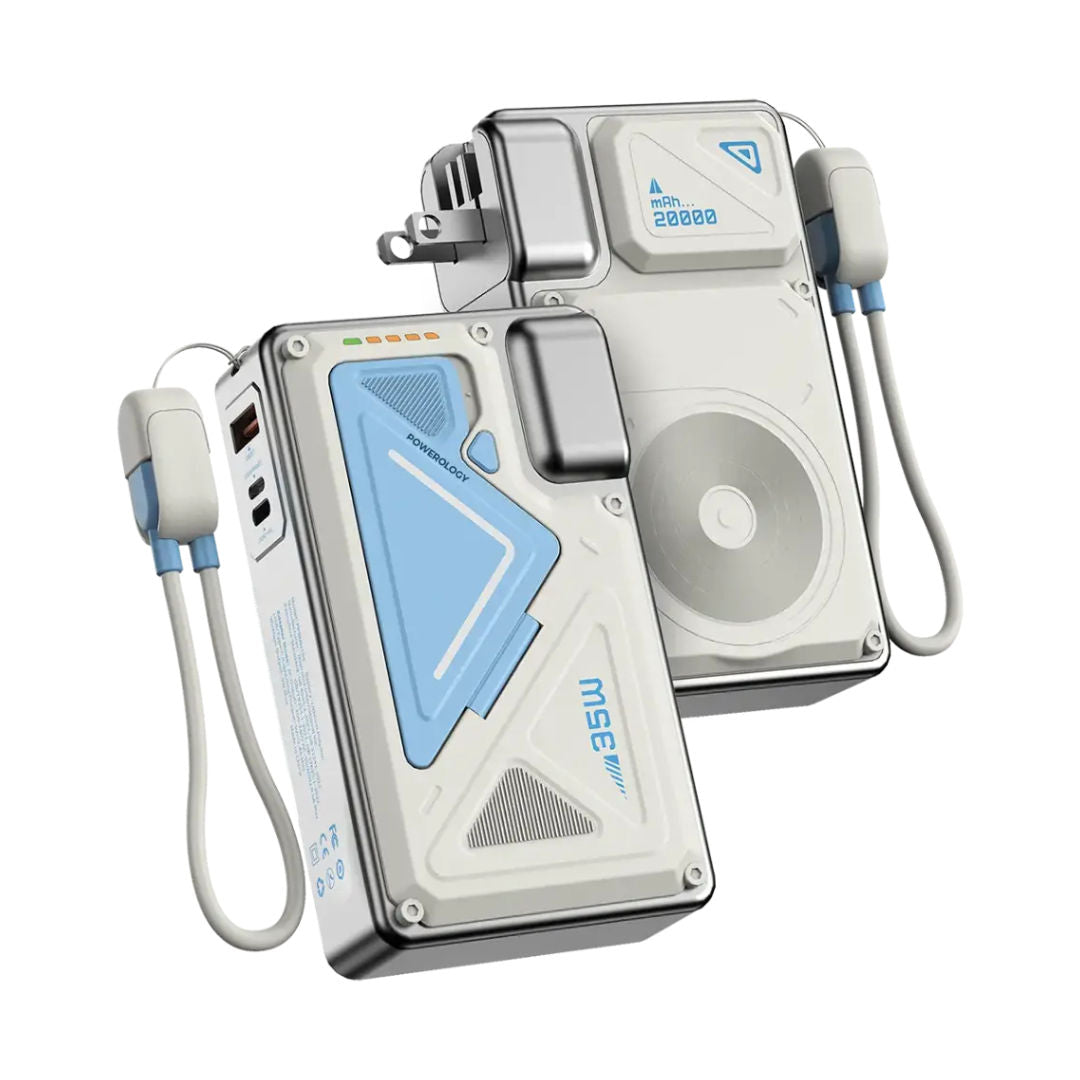 Powerology Wall Charger MagSafe Power Bank 20000mAh, 4-Device Charging