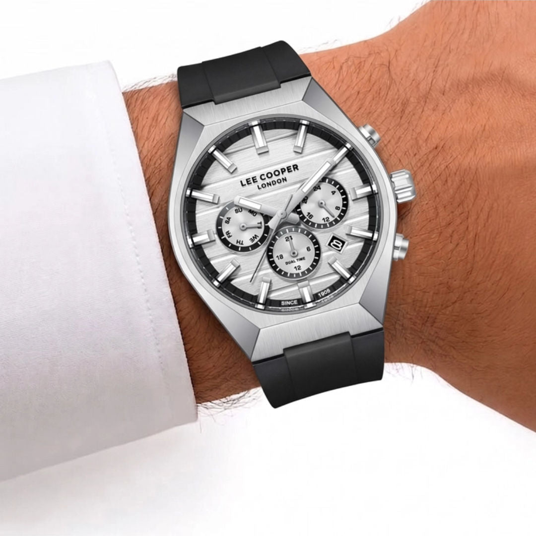 Lee Cooper Men's Multi Function Silicone Strap Watch, LC08388 Series