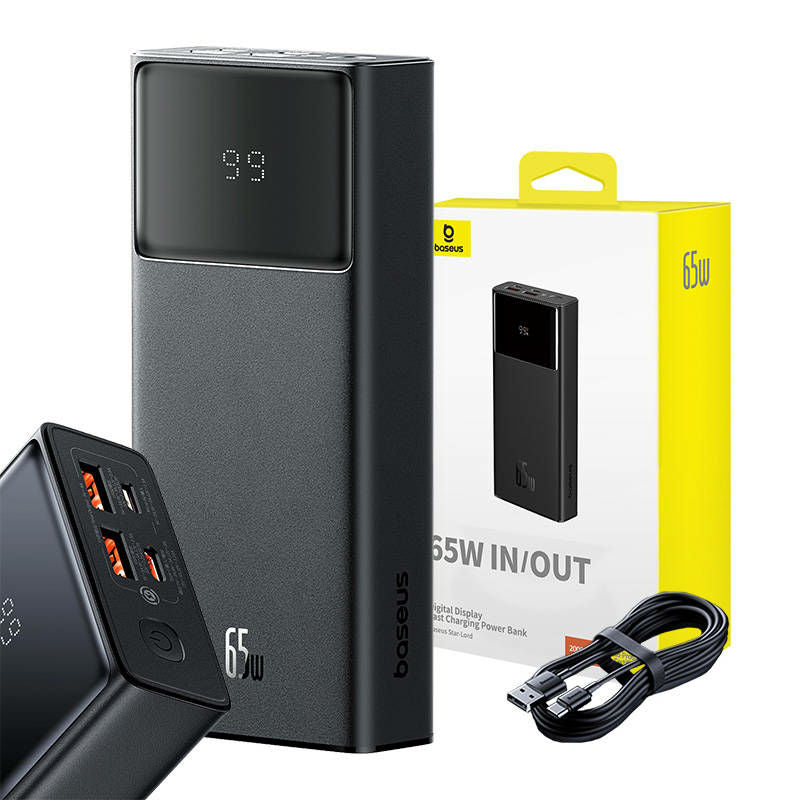 Baseus Star-Lord Power Bank with Digital Display 20000mAh 65W, Black