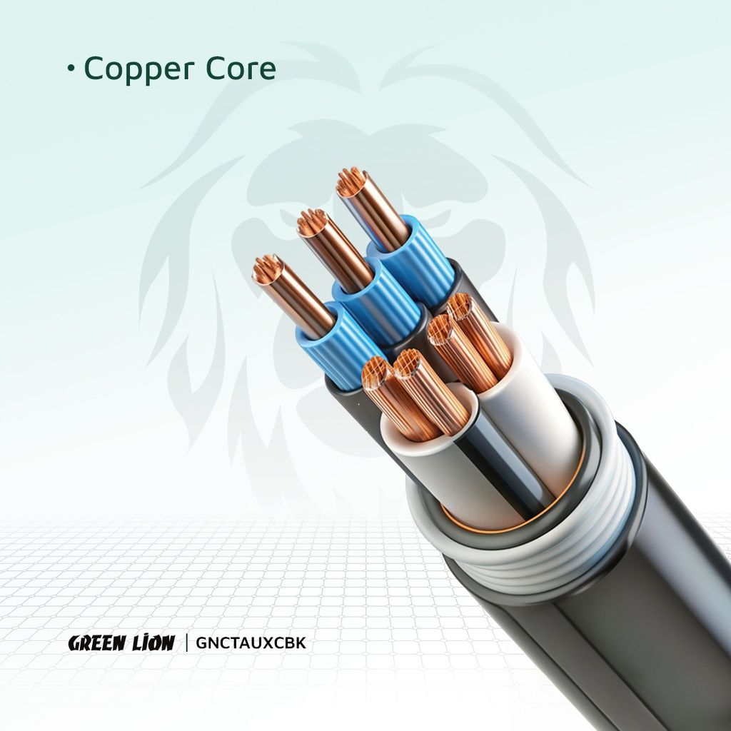 Green Lion USB-C to 3.5mm AUX Braided Audio Cable, 1M, Durable Copper Core, Black