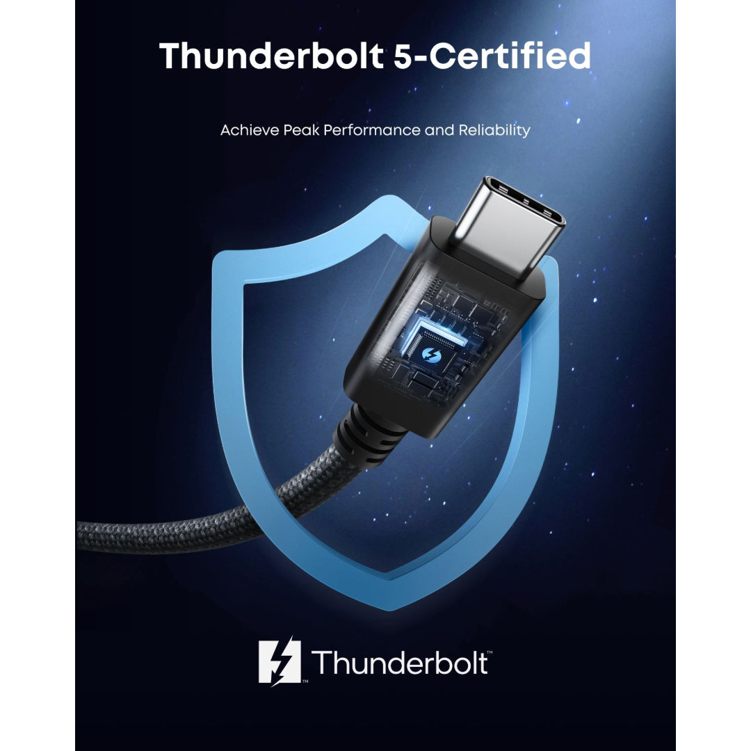كابل Anker Prime Thunderbolt 5 USB-C لشحن الأجهزة المحمولة، 80 جيجابت في الثانية، 240 واط