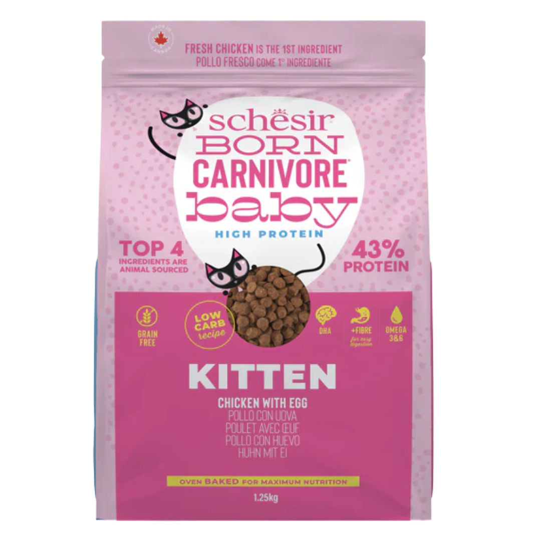 Schesir Born Carnivore Grain Free Oven Baked  Dry Cat Food, 1.25kg