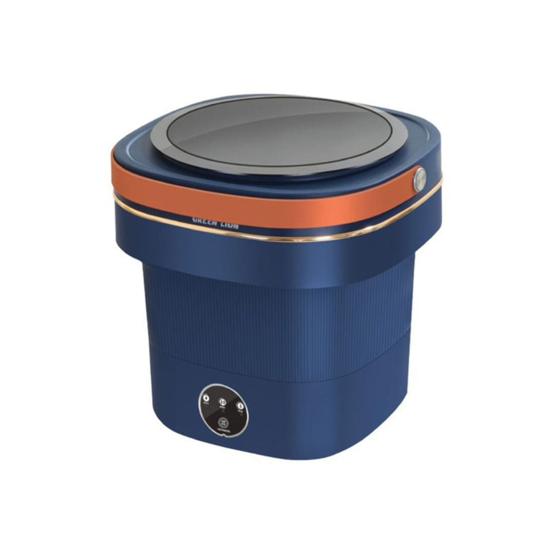 Green Lion Foldable Mini Washing Machine 9L, 60W, Portable Compact Washer for Travel & Home, Blue