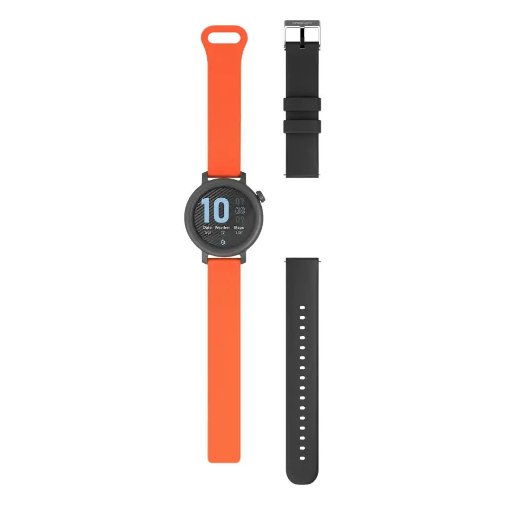 Powerology VeloFit Smartwatch with Dual Straps,1.32", Black / Orange
