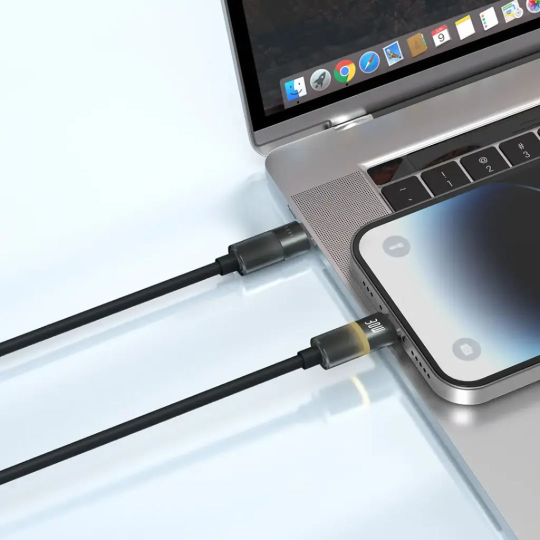 Levelo Luno Type C to Lightning Cable 1m PD 30W, Black