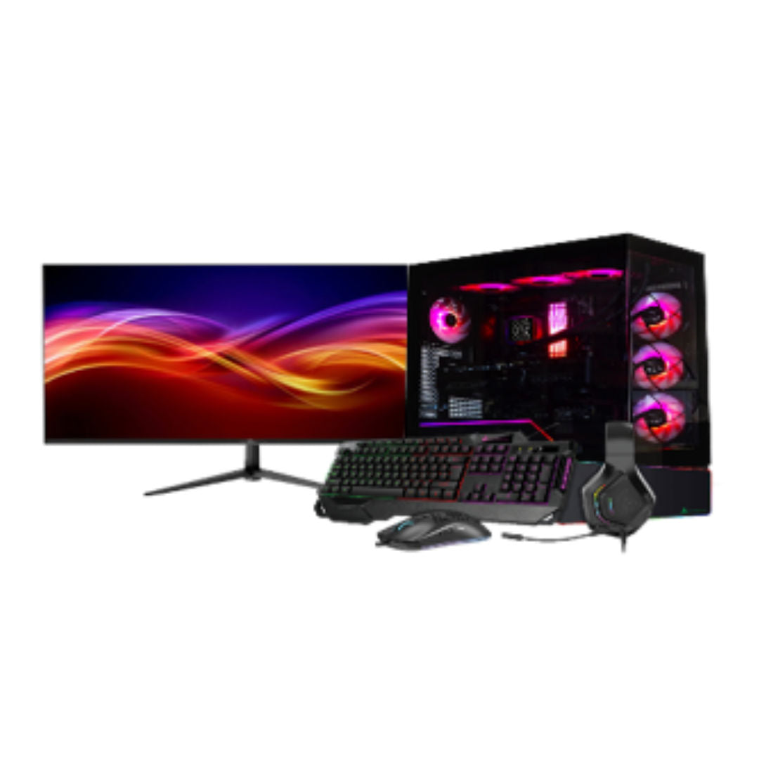Gaming PC Bundle GH5944 with Intel Core i7-14900K, RTX 5080 16GB GDDR7, 16GB RGB DDR5, 1TB NVMe SSD & 27-Inch QHD 240Hz Gaming Monitor