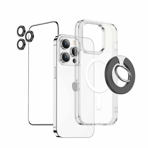 Green Lion 4 in 1 Protection Pack for iPhone15 Pro / iPhone Pro Max - Transparent