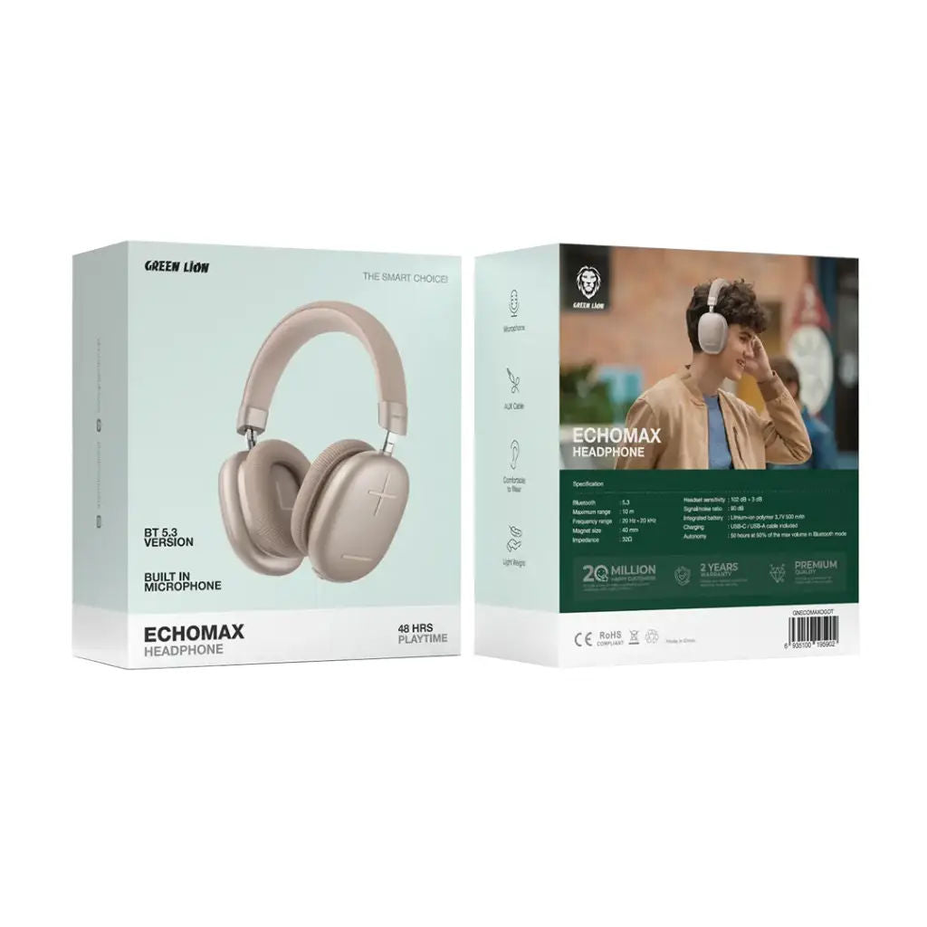 Green Lion Echo Max Headphone Black-Orenge