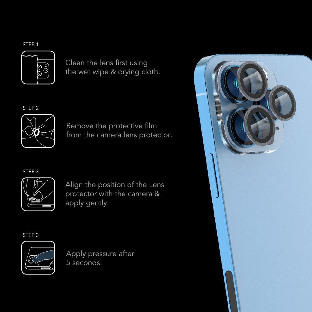 Levelo Lucent Trio Lens Protector For iPhone 13 Pro & 13 Pro Max
