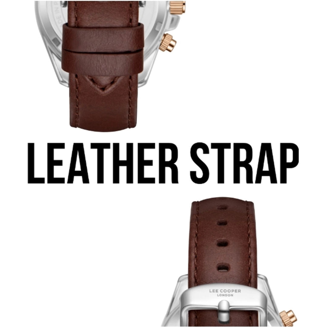 Lee Cooper Men's Leather Multifunction Watch, LC08233 Series