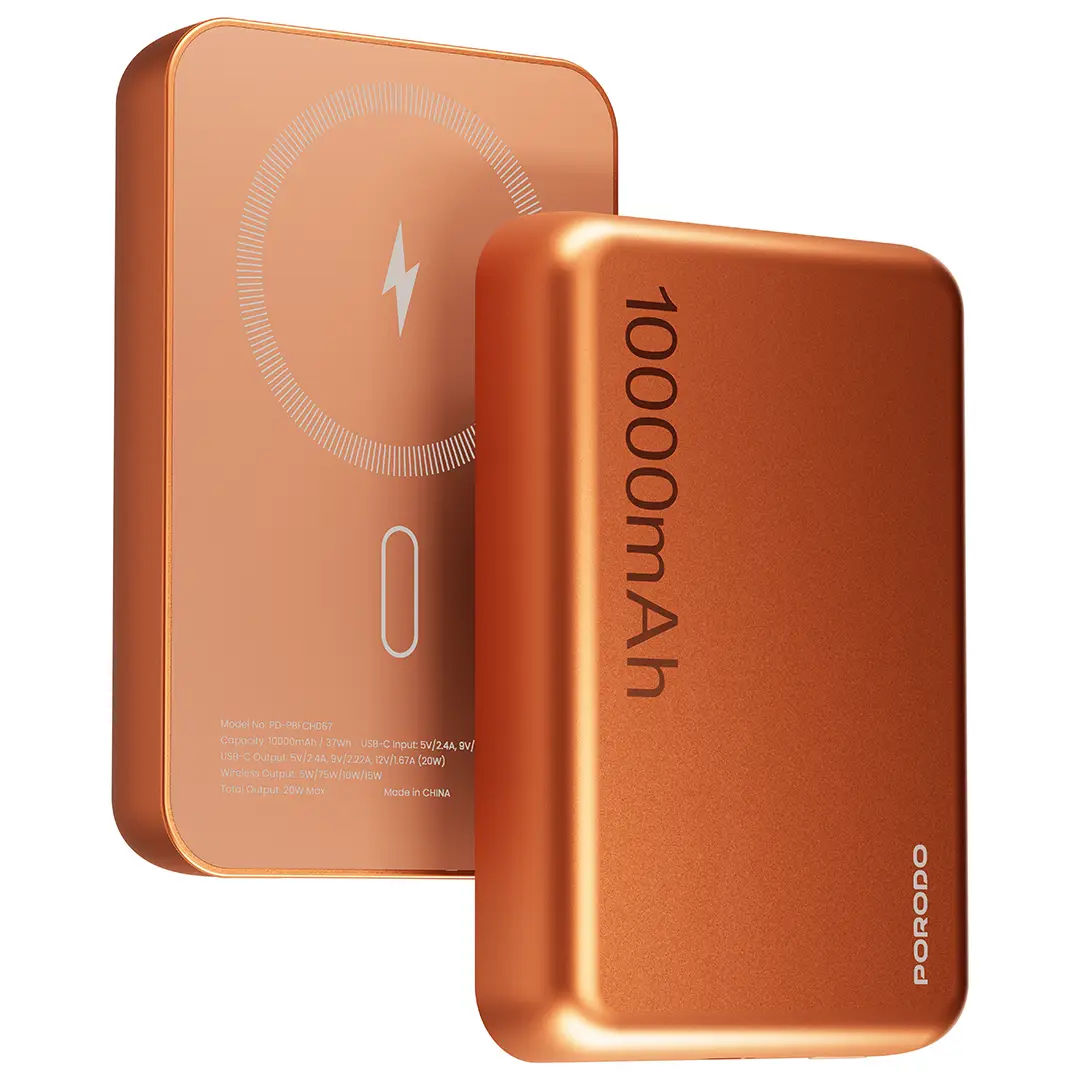 Porodo 10000mAh MagSafe Power Bank, Orange