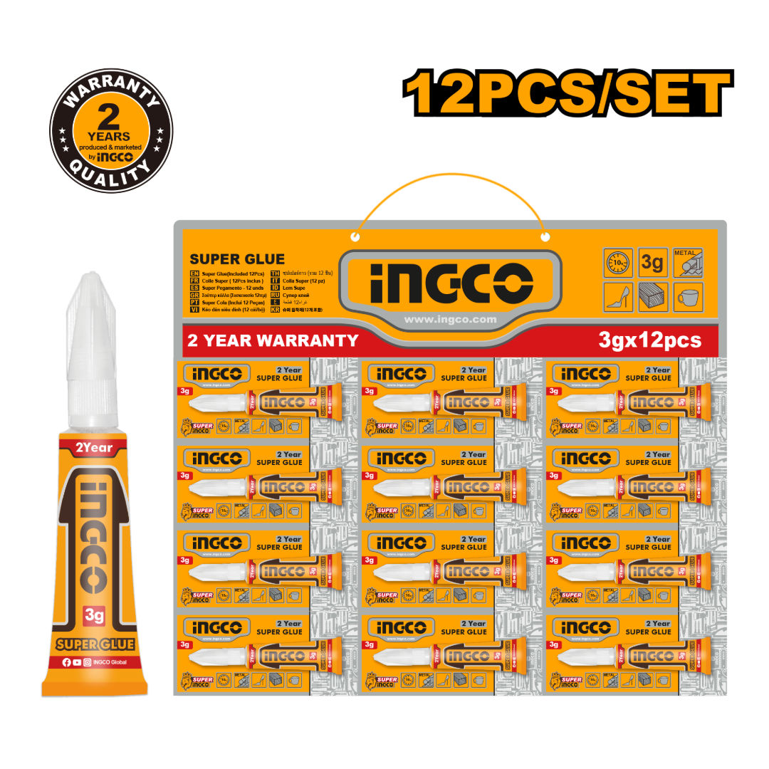 INGCO Super Glue, 12x 3 g, 100% purity