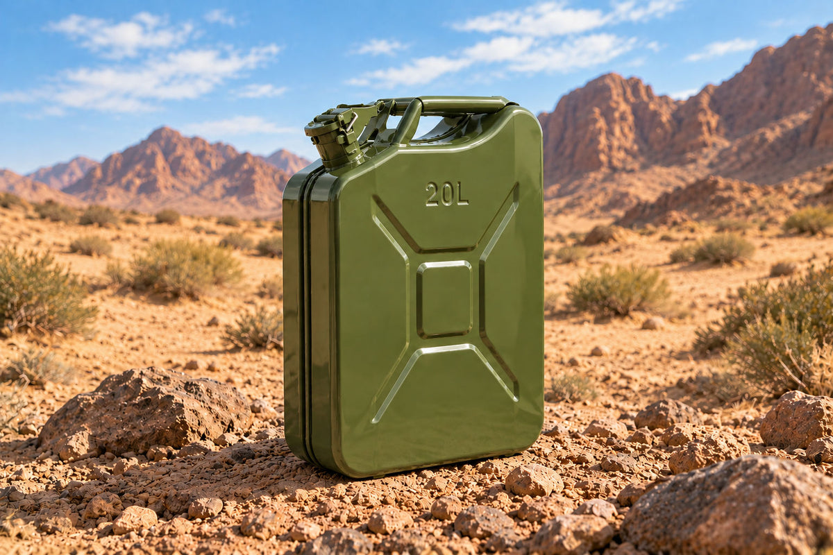 Jerry Can 20L Fuel Cannister, Portable Fuel Tank with Ergonomic Handle