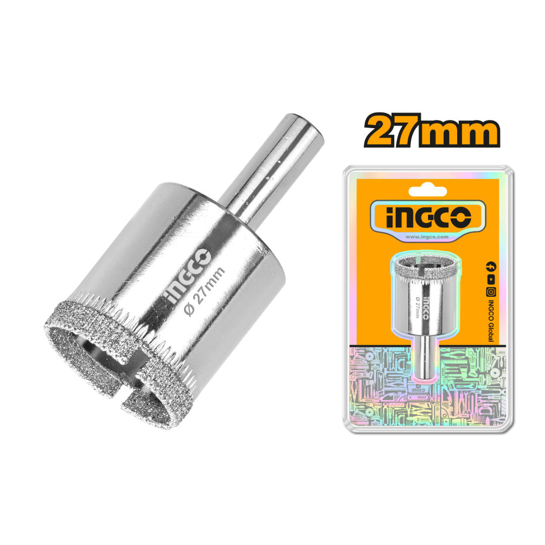 INGCO Diamond Hole Saw, Wet Cutting With Water, Ideal for Tile & Glass