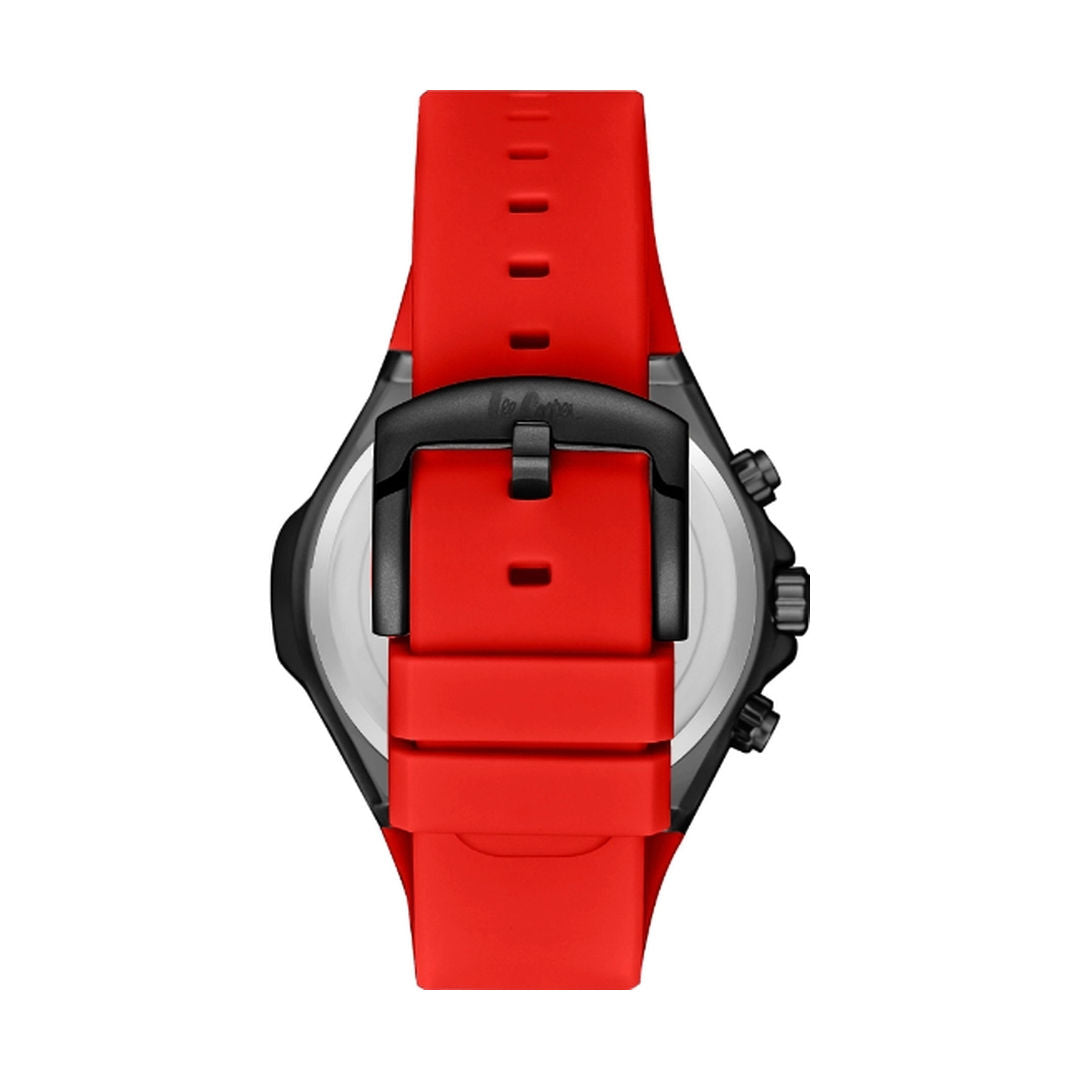 Lee Cooper Men's Multi Function Red Silicon Strap Watch, LC08003.658