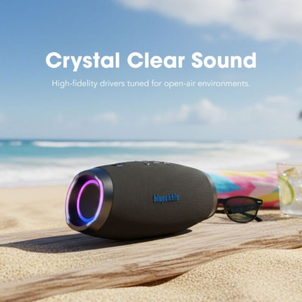 Blupebble ThunderSpark Portable Wireless Speaker, Black