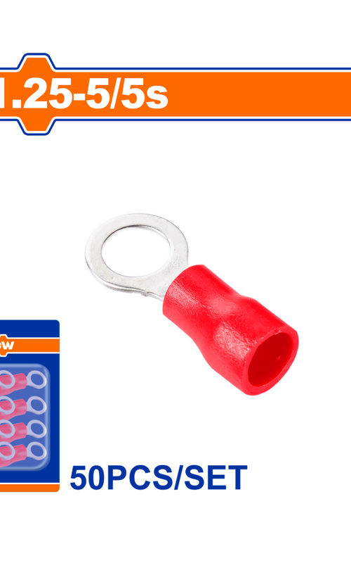 WADFOW Insulated Electrical Terminal Connector Sets, 50 Piece Wire Crimp Terminals, Color Coded, Blister Packed