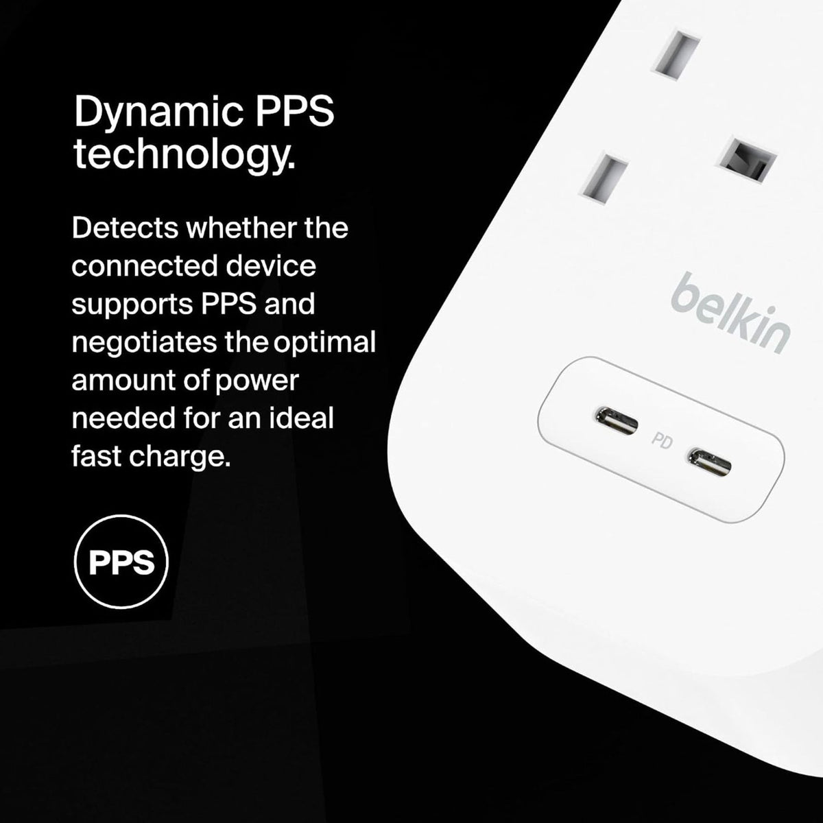 Belkin 8 Outlet Surge Protector, 30W Dual USB-C, 2M Cord
