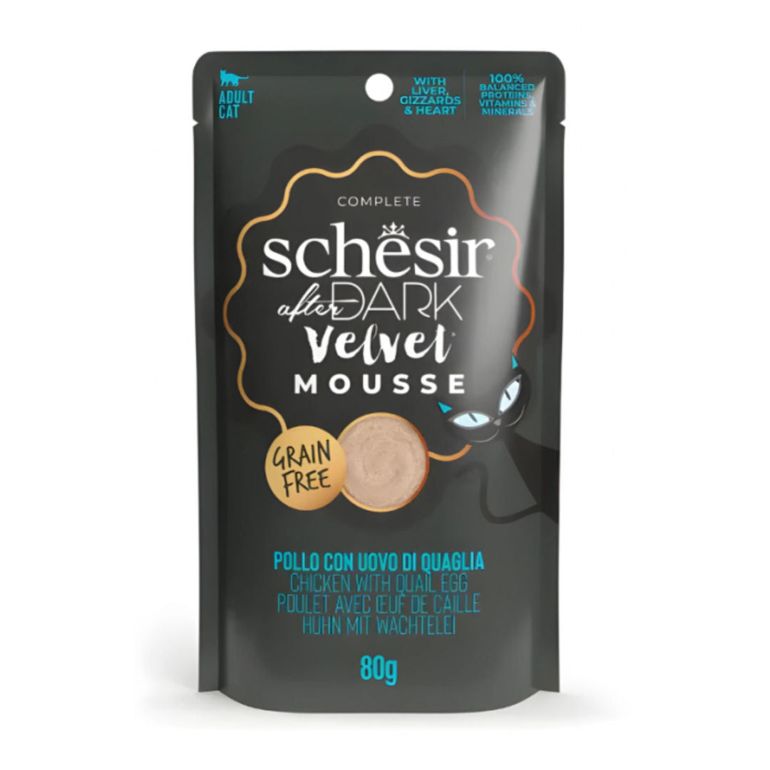 Schesir After Dark Velvet Mousse Chicken Wet Cat Food, Grain Free, 80gm