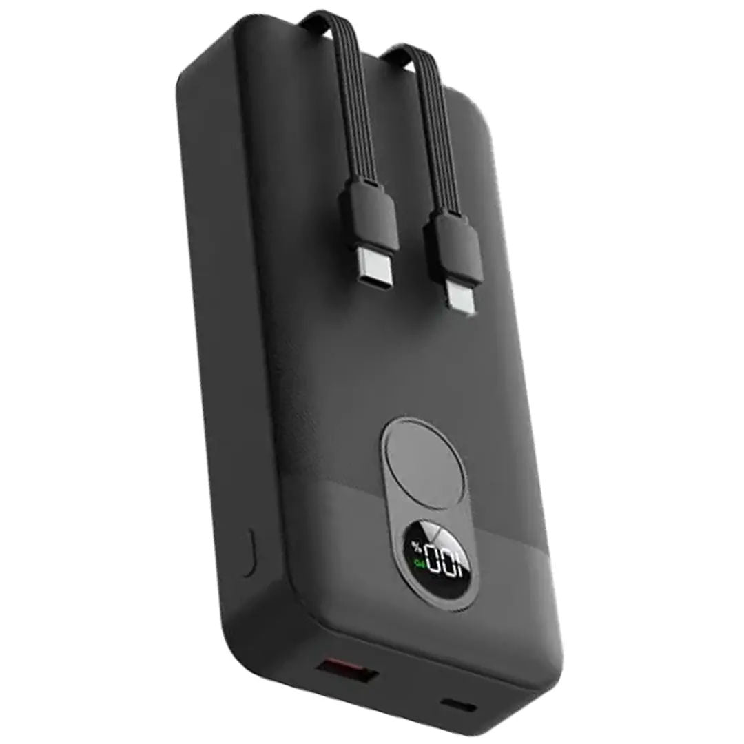 Porodo 20000mAh Powerbank with Integrated Cable, Black