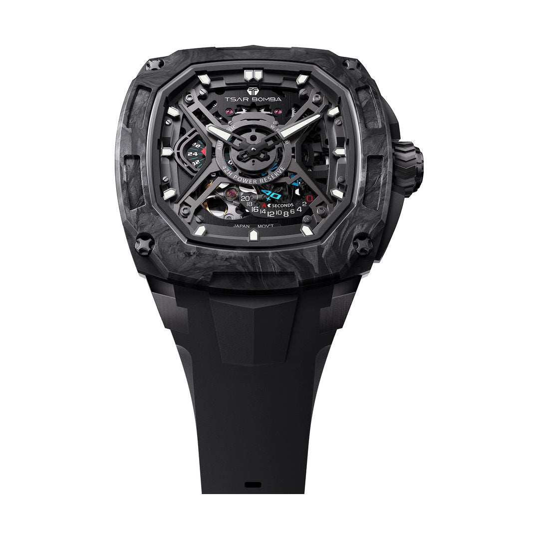 TSAR Bomba Men's Automatic Black Case Blalck FKM Rubber Watch