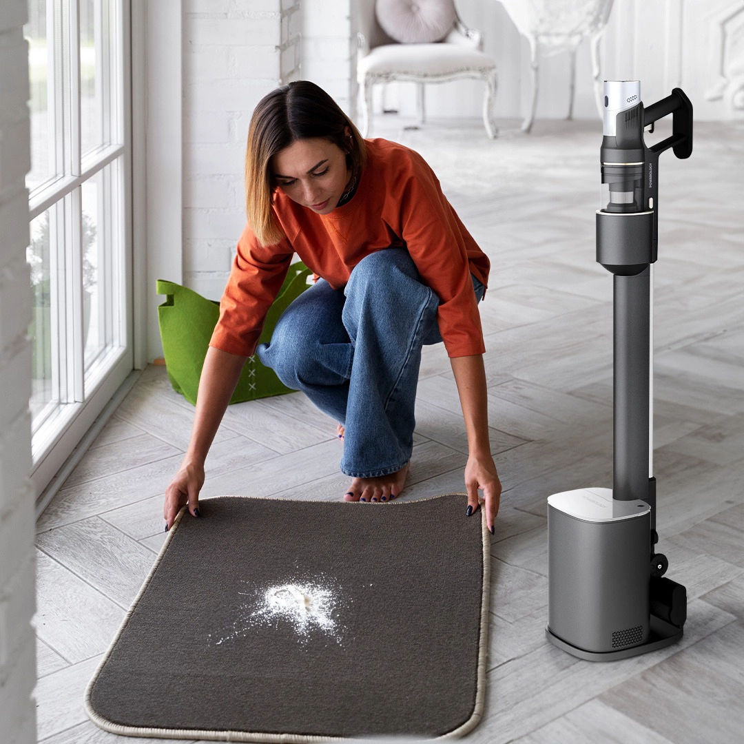 Powerology Cordless Vacuum Auto-Disposal Charging, 400W Motor, Black