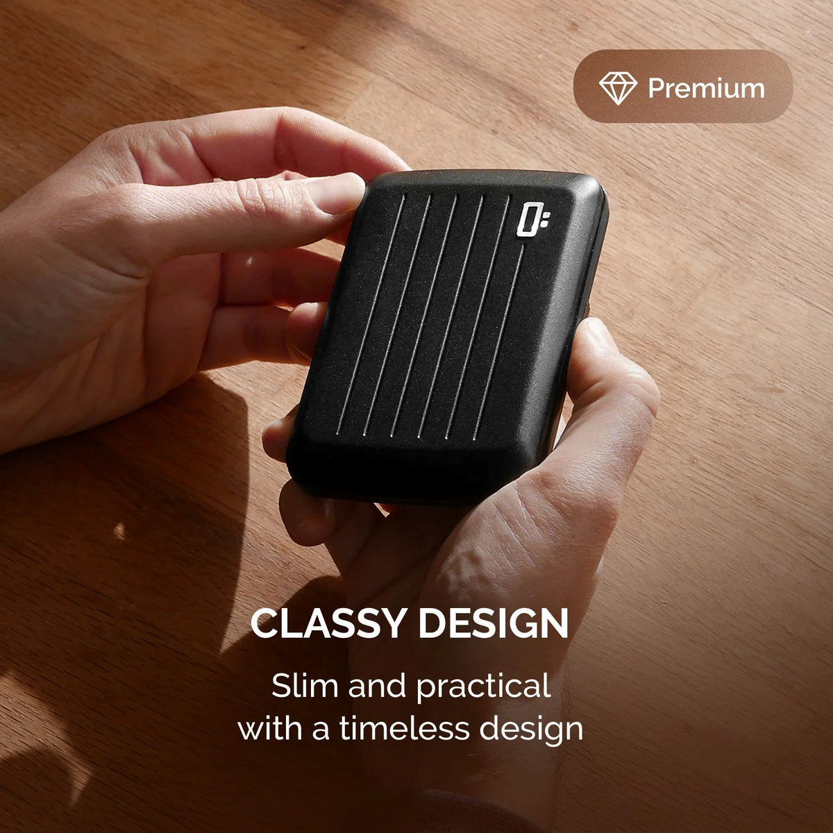 Ogon Oslo Aluminum Wallet Small Case Card Holder V2, Opium Black