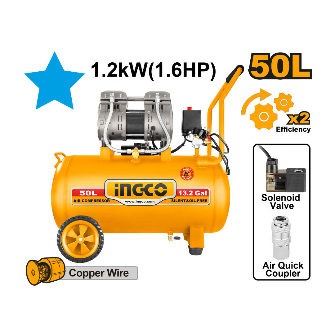 INGCO Air Compressor, 220-240 V~50 Hz, 50L
