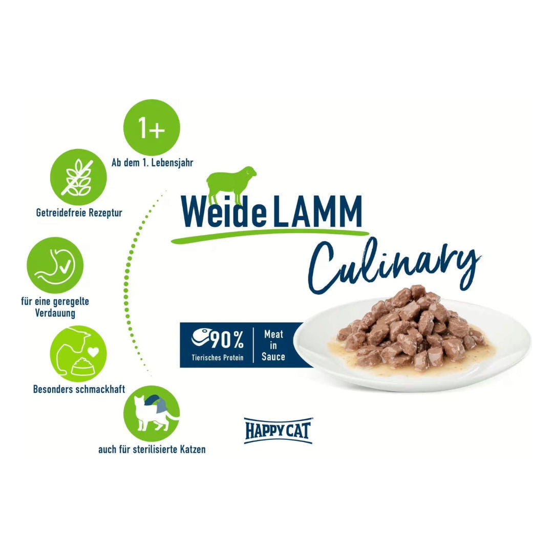 Happy Cat Meat In Sauce Lamb Wet Cat Food For Neutered Cats, 1+ Year Old, 85gm