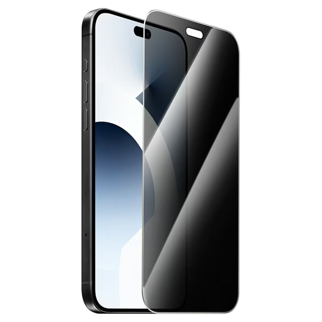 Hoco A44 Stainless Steel Frame Full Screen Anti-Spy Tempered Glass for iPhone 18 Pro, Privacy Protection, Stainless Steel Frame
