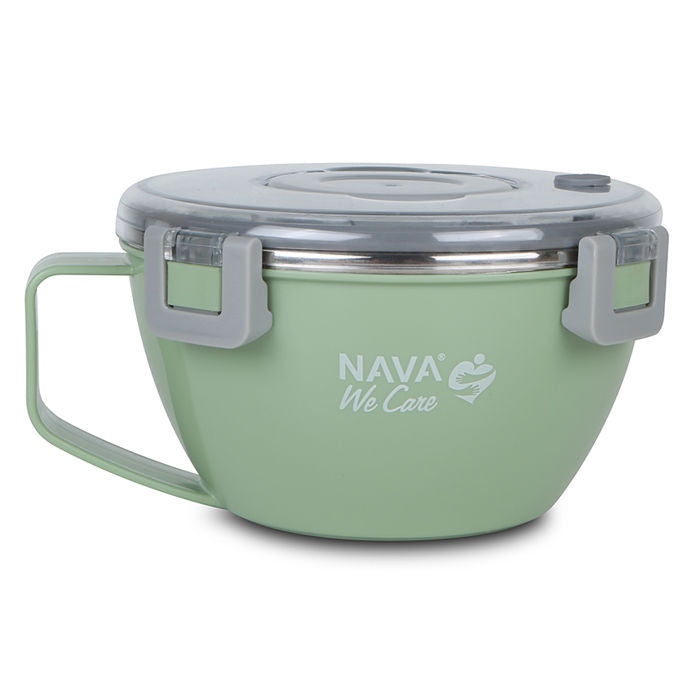 NAVA Round Stainless Steel Insulated Lunch Box We Care, 850ml