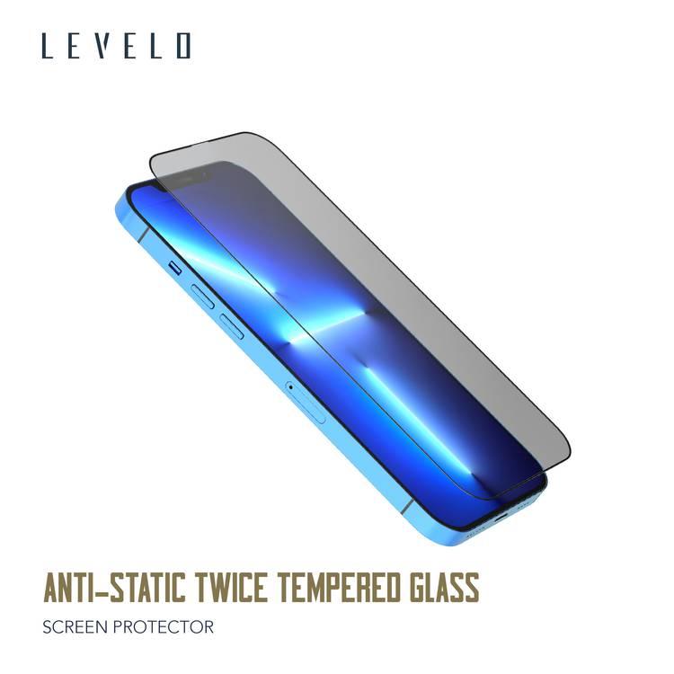 Levelo Anti-Static Twice Tempered Glass Screen Protector For iPhone 13 Pro / Pro Max, Non-Breakable Edges