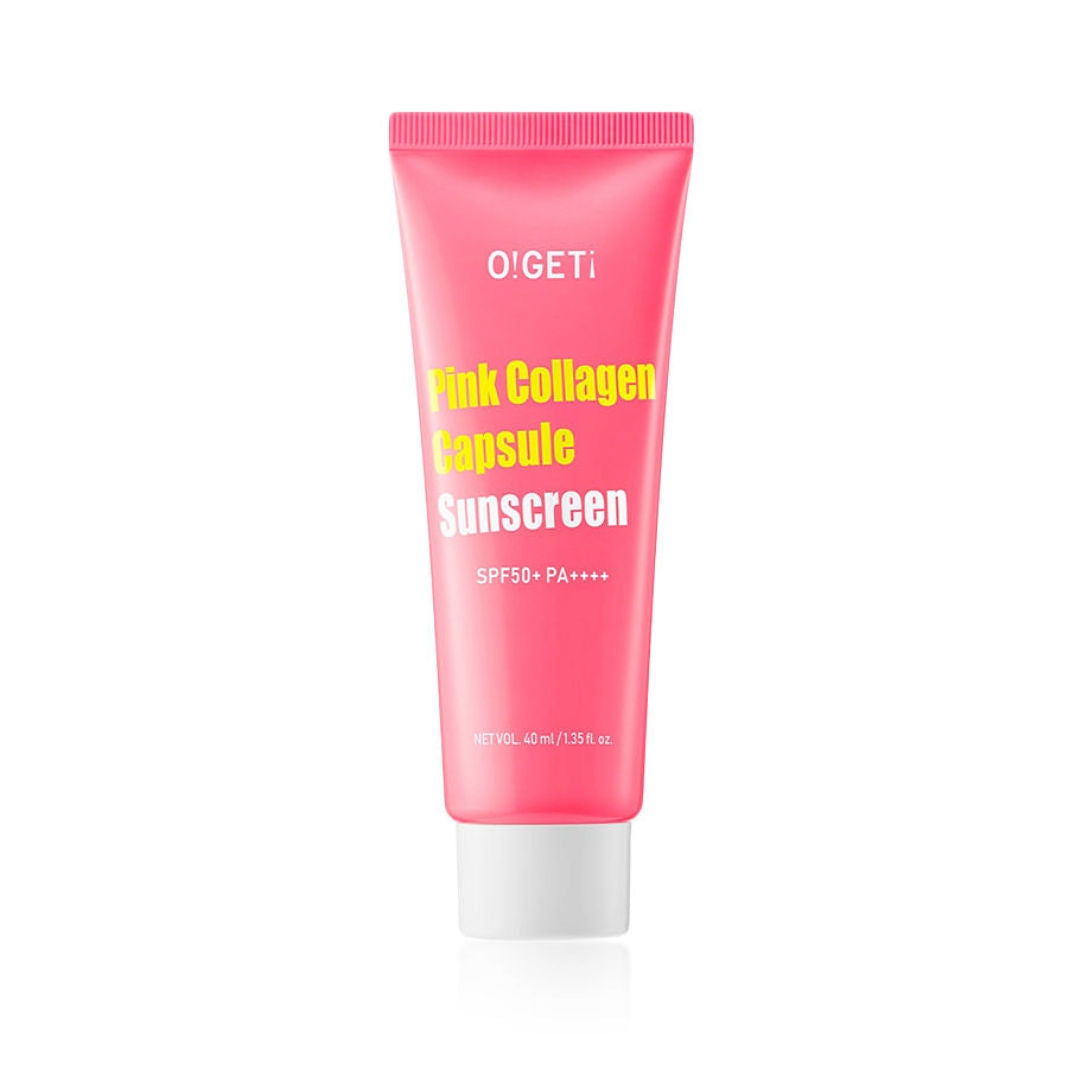 O!GETi Pink Collagen Sunscreen SPF50+ PA++++, Hydrating, Tone-Up UV Protection