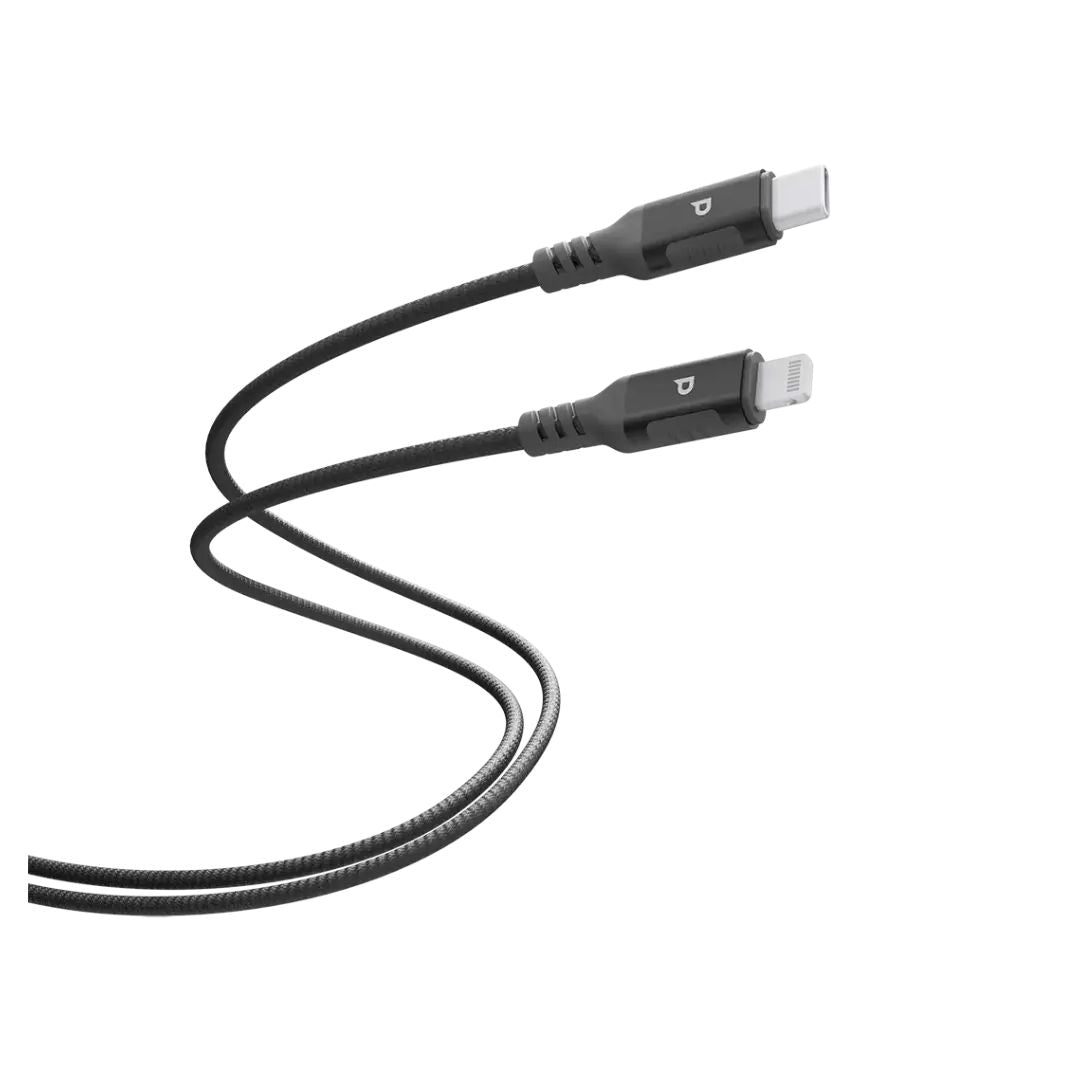 Powerology Power Sync Weave USB-C to Lightning Cable, 60W, Black