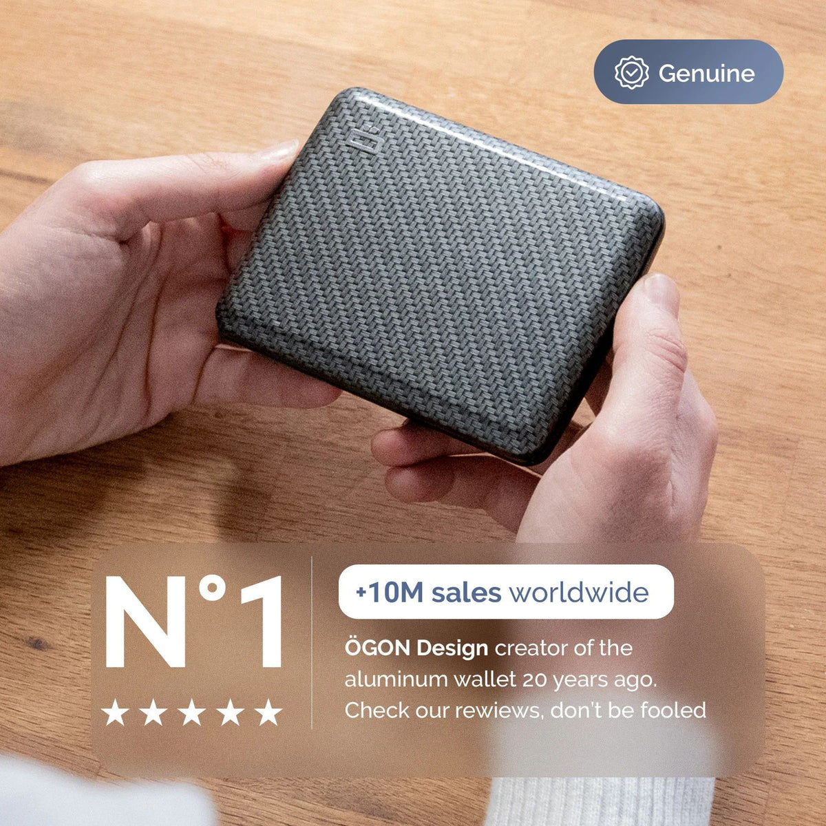 Ogon Aluminum Wallet Large Case V2, Carbon Print